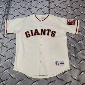 Majestic San Francisco Giants Willie Mays Jersey Barry Bonds Patch Size L
